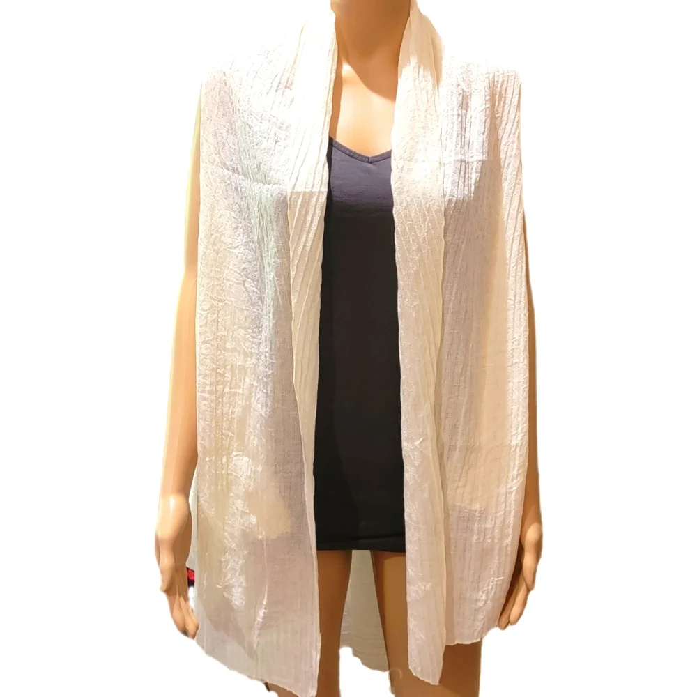 Ivory lightweight open Front linen sleeveless Lagenlook layering piece